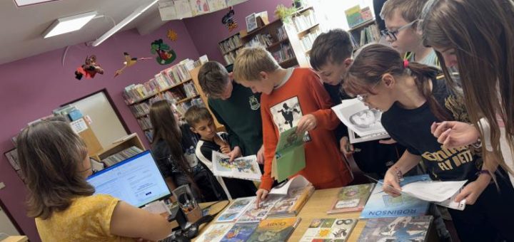 Žáci 6. A v knihovně
